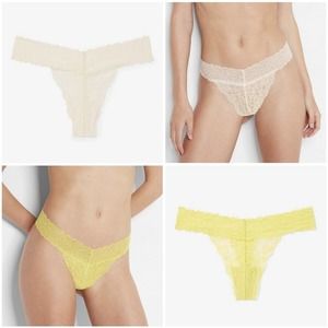 LACE THONG XL Express (NEW WITH TAGS) White & Yellow Bundle